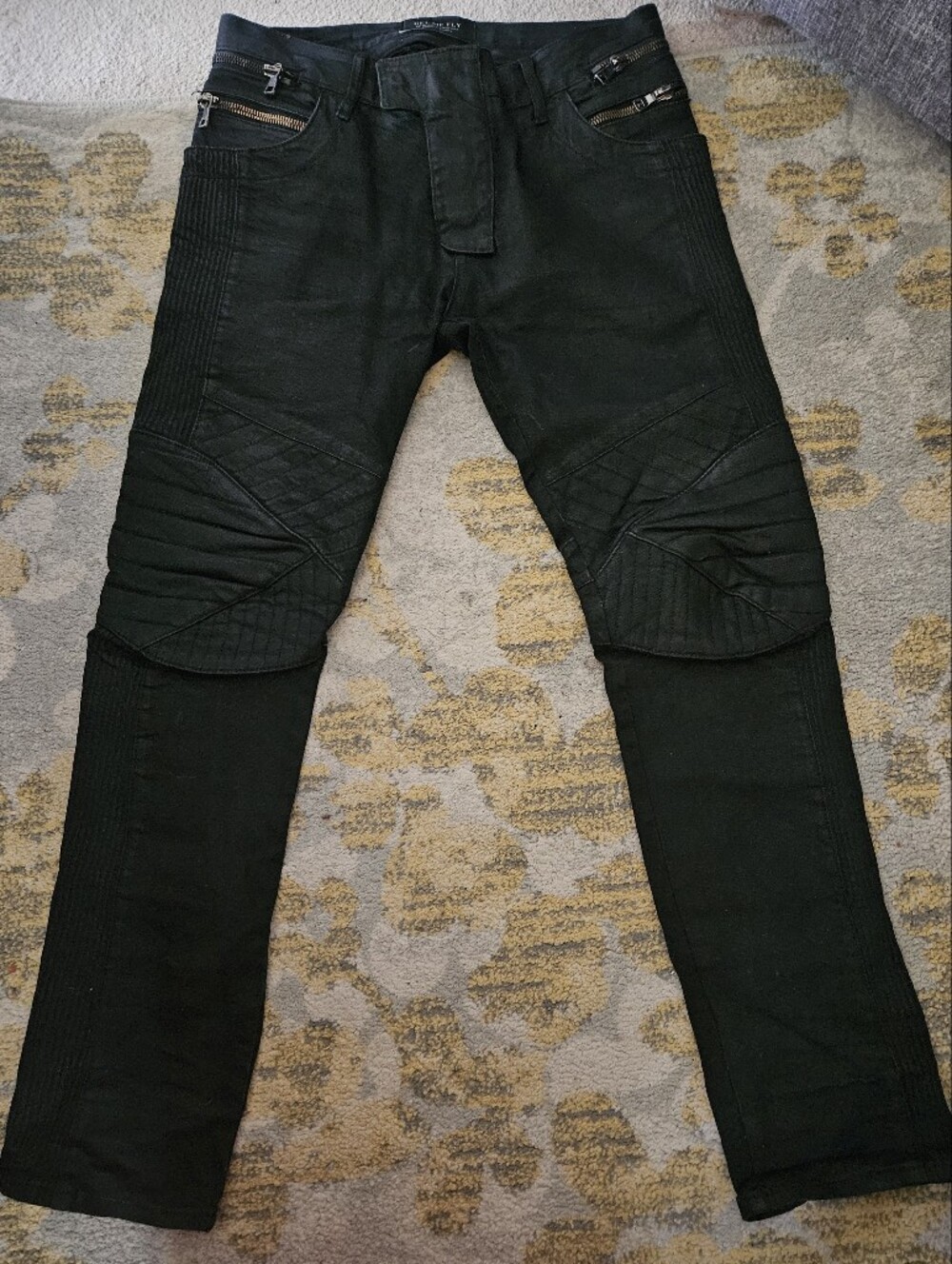 Get Me Fly Black Biker Jeans. Fashion Streetwear.